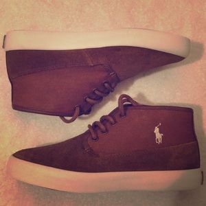 Ralph Lauren Polo brown suede kids 5.0 shoes